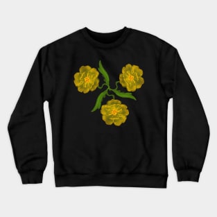 Yellow Vintage Floral Pattern Crewneck Sweatshirt